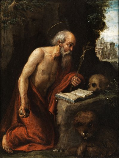 Der Heilige Hieronymus im Bußgebet von Circle of Adam Elsheimer